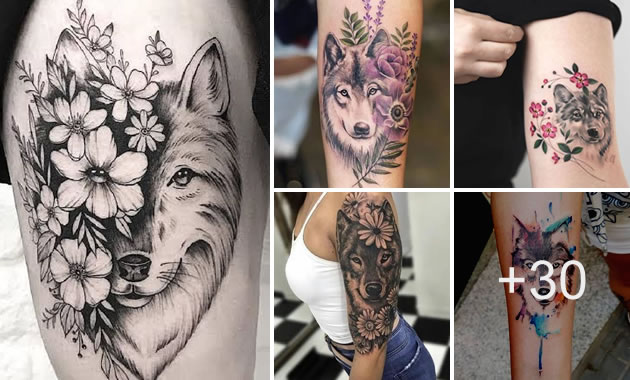 Bellas ideas de tatuajes estilo lobo para mujeres