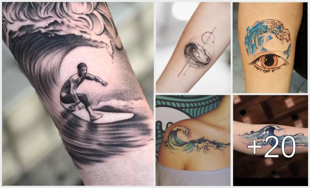 Diseños de tatuajes de olas Sorprendentes