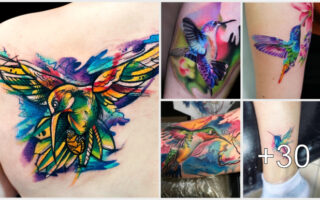 30 ideas de tatuajes colibrís con lindos colores