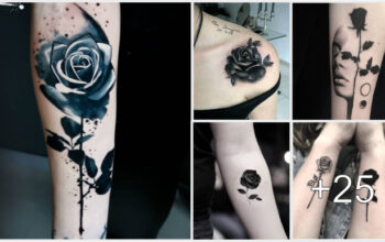 Hermosas ideas tatuajes de rosas negras para mujer